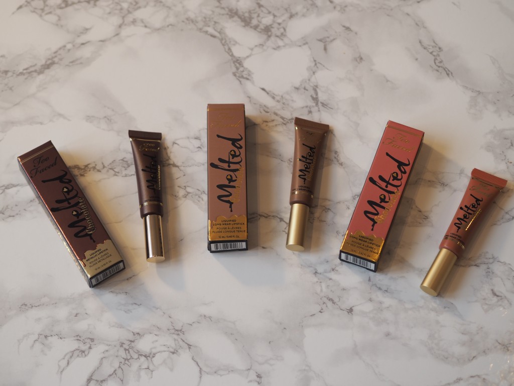 Eylure Express Lashes_Benefit Porefessional Matte Rescue_Too Faced Melted Chocolate Lipsticks_Pur Minerals Liquid Veil_Pur Minerals Air Perfection CC Cushion