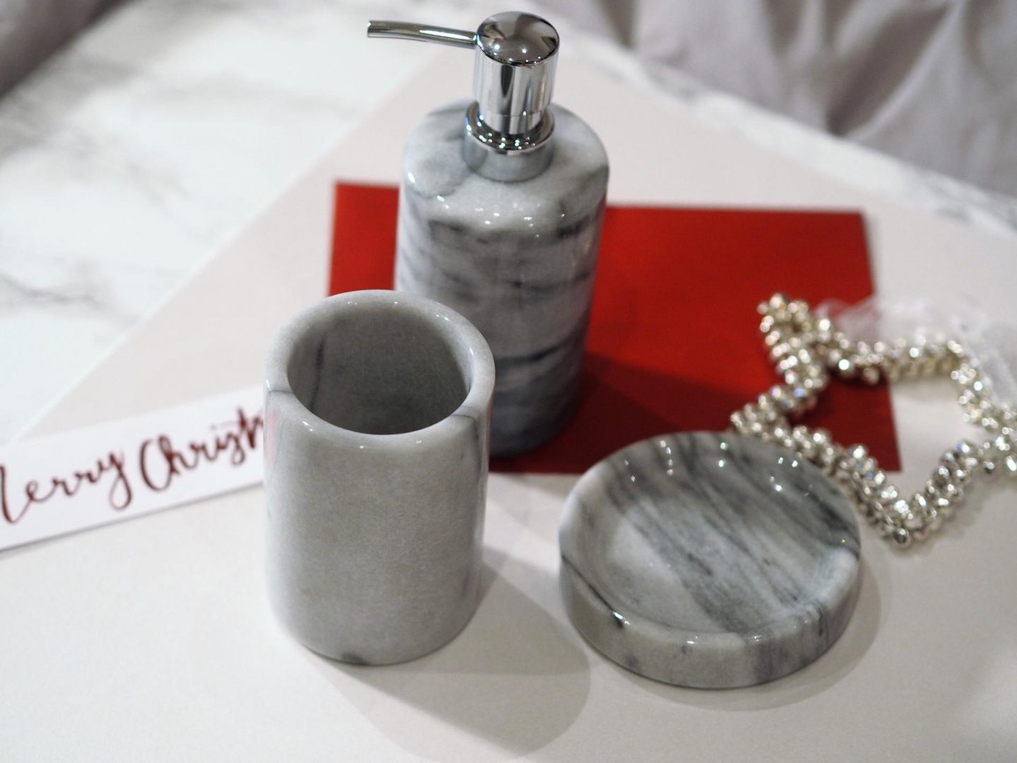 Heart of House Marble Bathroom Accessory Set