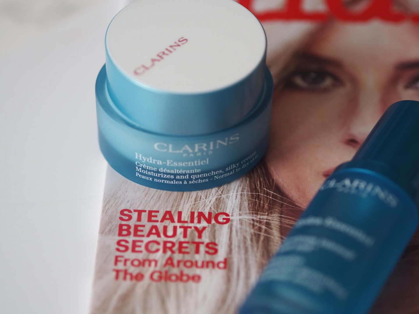 Spring Clean - Product: Clarins Hydra-Essentiel Silky Cream and Clarins Bi-Phase Serum