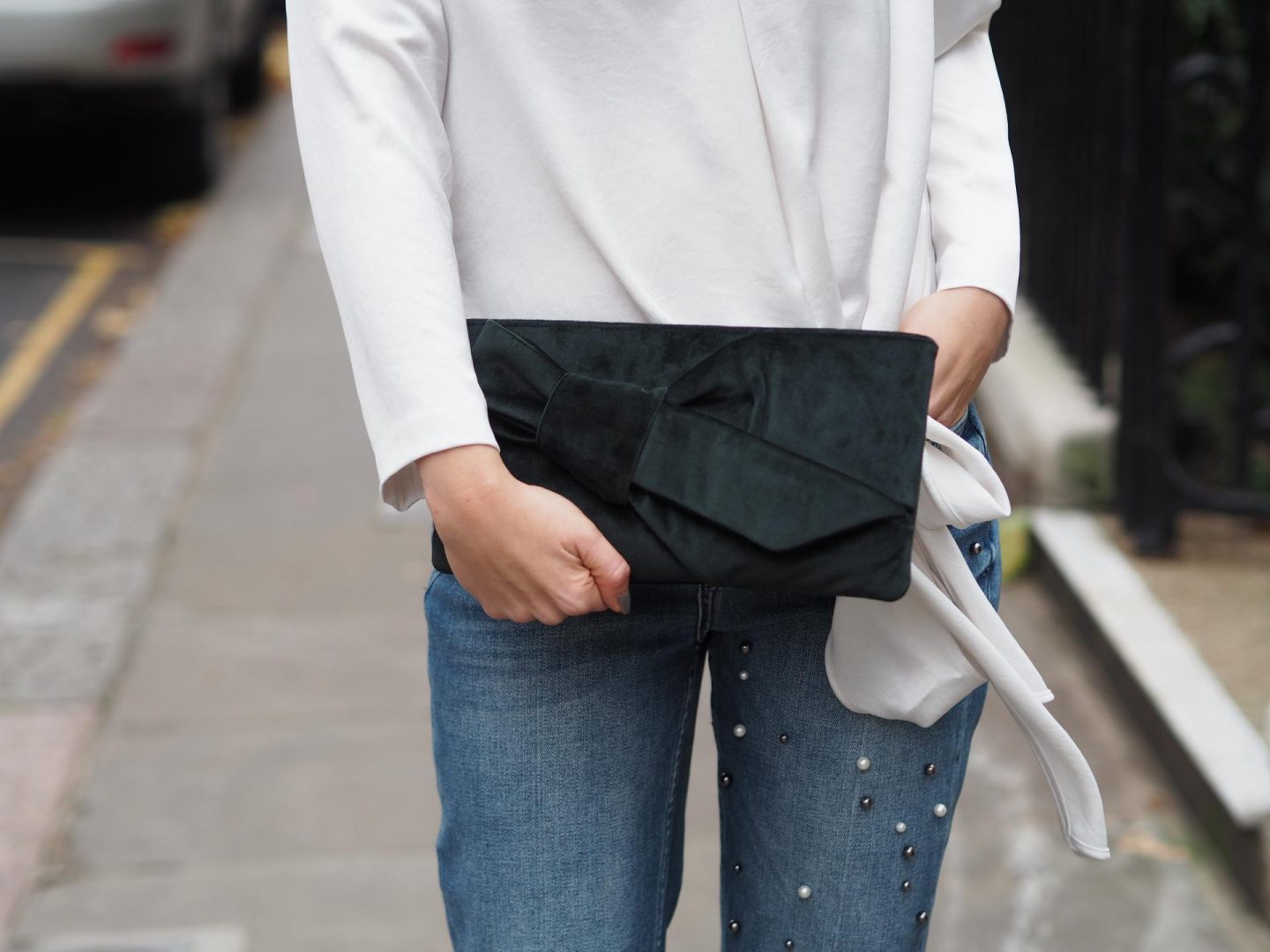 Azalea Velvet Bow Bag from Coast